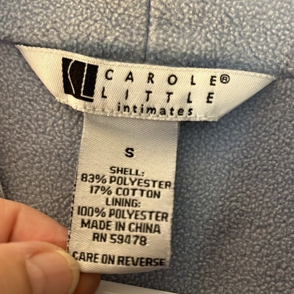 Carole Little vintage light blue jacket with tie closures. Soft flannel lining S - Picture 2 of 10